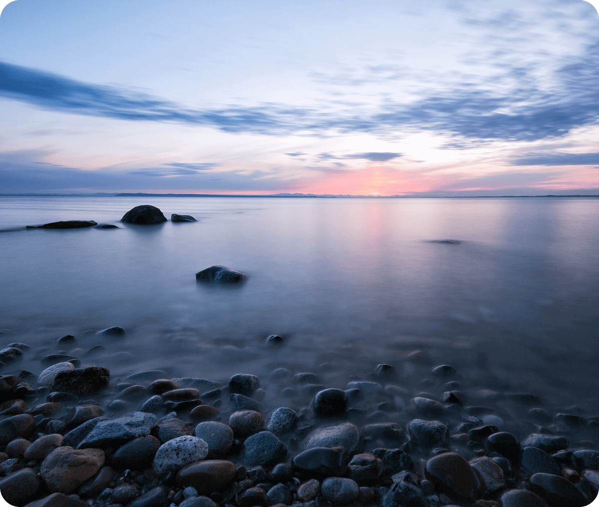 Tranquil sea and colorful sky